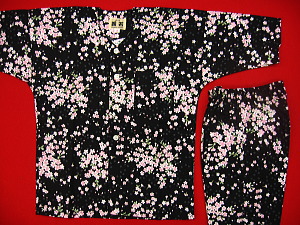 義若オリジナル　子供鯉口シャツ　ダボシャツ　小桜吹雪